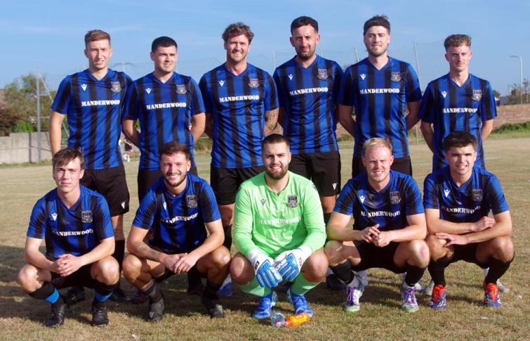 Hakin United line-up before kick off